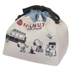 【メール便】スヌーピー ランチ巾着 お弁当きんちゃくポーチ ENJOY WAGON ピーナッツ カミオジャパン 新学期準備 女の子 キャラクター グッズ 