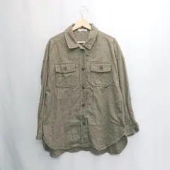 ◇ ⊇ Samansa Mos2 blue サマンサモスモス ブルー 長袖 シャツ サイズF カーキ系 レディース E  【1503060015988】