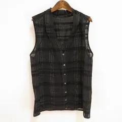 #snc レリアン Leilian ベスト ジレ 11号 黒 ブラック チェック 麻混 変形 レディース [912231] k01