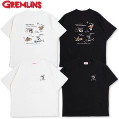 新品 メンズ グレムリン ギズモ 刺繍 半袖 Tシャツ ティーシャツ 映画 キャラクター グッズ レディース ユニセックス オーバーサイズ ワイドシルエット 白 ホワイト 黒 ブラック