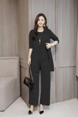 セットアップ パンツスーツ レディース セット パンツドレス フォーマル ブラウス ガウチョパンツ ワイドパンツ ロング パンツ 長袖 大きいサイズ  オフィス OL 通勤 着痩せ 春 夏 秋 冬 カジュアル  結婚式 xiaokb07