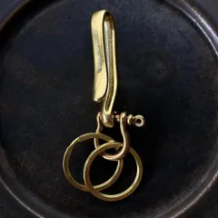 真鍮 キーホルダー キーリング キーフック フック ビンテージ レトロ アンティーク アクセサリー パーツ ハンドメイド 金色 ゴールド 201