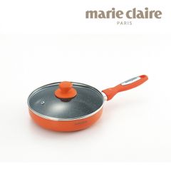 【 アウトレット 】マリクレール カラーズ アルミ フライパン 20cm MC-072R キッチン ギフト 新生活 フライパン グッズ 贈り物 アルミ 軽量 便利 IH・直火対応 焼く蓋付 オレンジ  送料無料