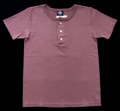 新品 定価6380円 USA製 グッドウェア ヘンリーネック Tシャツ　　スリムフィット Goodwear MADE IN USA アメリカ製 ダークピンク S 玉7303 Slim Fit ロゴボタン