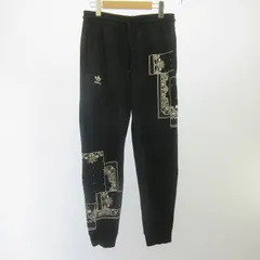 アディダスオリジナルス adidas originals ロゴ刺繡 スウェットパンツ イージーパンツ ウエストゴム ペイズリー 黒 ブラック L  ■KK03のサムネイル