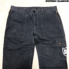 HYSTERIC GLAMOUR カーゴパンツ ワークパンツ ダブルニー ロゴプリント Lサイズ ネイビー ヒステリックグラマー