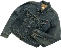 EDWIN ☆ 男らしい風合い◎ デニムジャケット Gジャン ジージャン XS アメカジ ストリート バイカー 古着MIX 定番 人気 エドウィン■FE227