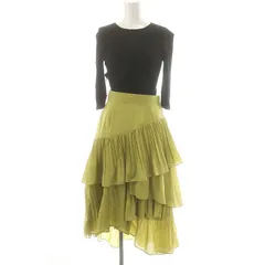 スナイデル SNIDEL ドッキングニットワンピース ロング ティアード 0 ブラック イエロー /DF ■OS ■SH