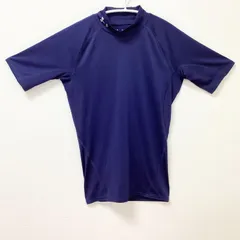 古着　美品　UNDER ARMOUR　アンダーアーマー　COMPRESSION　コンプレッション　heatgear　ヒートギア　半袖Tシャツ　ユニセックス　Mサイズ　タートルネック　ドライ　ネイビー　紺色
