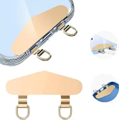 【在庫処分】スマホ ストラップホルダー 2口タイプ ストラップホルダー 浮きにくい湾曲設計 傷防止フィルム付き ステンレス製0.4mmの超薄型金属製タグパッチ 携帯ストラップホルダー 落下防止 首掛け 斜めがけ 肩掛け 首かけ 携帯ストラップ ipho