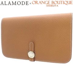 HERMES(エルメス) ドゴン デュオ ゴールド ブラウン茶 トリヨンクレマンス パラジウム金具 シルバー金具 Z刻印 長財布 ドゴンGM 二つ折り 2つ折り ロングウォレット ユニセックス 40601126403【中古】【アラモード】