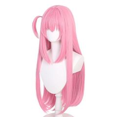 新品未使用 高品質コスプレ用ピンクロングウィッグ 頭皮頂付き 呆毛デザイン 耐熱素材 美しい髪質 自然な仕上がり イベント用 撮影会 ハロウィン 仮装 推し活 日常用 プレゼントにも最適