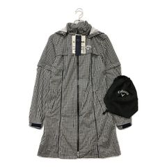 未使用品 レディース キャロウェイ Callaway レインワンピース M 紺×白 ネイビー×ホワイト 千鳥格子 2WAY 収納袋付き