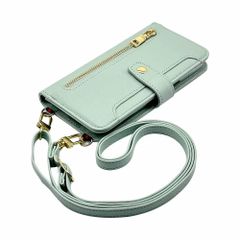 【訳アリ】Xiaomi 13T Xiaomi 13T Pro シャオミ 対応 スマホショルダー 手帳型 スマホ ケース (手帳ミント)くすみカラー ニュアンスカラー 斜めがけ ストラップ 付き 落下防止 カード収納PUレザー 小銭入れ 財布型 ジッパーのサムネイル