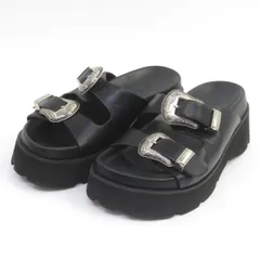 AMERI アメリ MEDI WESTERN BUCKLE SANDALS ベルテッドサンダル ブラック サイズ：S 22.5-23.0cm レディース 箱無 ※中古のサムネイル