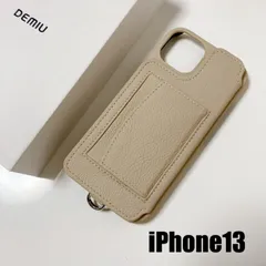 極美品 DEMIU iPhone13pro 手帳型ケース ベージュ　ストラップ付 手帳型ケース
