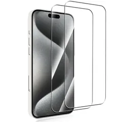 【新着商品】TRkin 【2枚セット保護フィルム】対応 iPhone 15 Plus/iPhone 15 Pro Max 用のガラスフィルム 全面保護 強化ガラス 液晶保護フィルム 対応 iPhone 15 Plus/iPhone 15 Pro Max 用の対