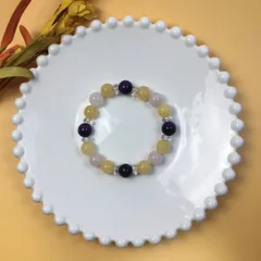 パープルタイガーアイ&アラゴナイト パワーストーン ブレスレット メンズ レディース 男性 女性 幸運 開運  [13]   