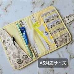 診察券ポーチ 保険証ケース お薬手帳 マルチケース  A5サイズ No.149
