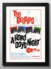 Beatles ポスター 額付 ビンテージ ビートルズ ビンテージ○THE BEATLESポスター約28cm×約35.5cm○211004i4-pst
