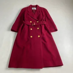 BURBERRY トレンチコート BURBERRYs 90s カシミア混 金ボタン ロングコート 赤 ベルト付き 9号