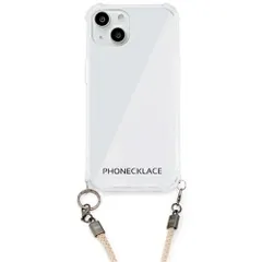 【新品】 PHONECKLACE ロープショルダーストラップ付きクリアケース for iPhone 13 ベージュ PN21592i13BG
