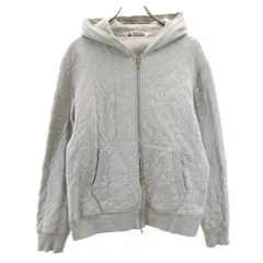 アベイシングエイプ 日本製 スター柄 長袖 スウェット ジップパーカー M グレー A BATHING APE キルティング メンズ