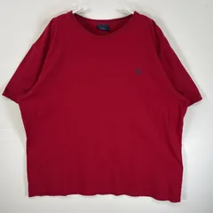 古着 90's/90年代 ポロバイラルフローレン Polo by Ralph Lauren 半袖Tシャツ ロゴ 刺繍 大きいサイズ XL  レッド 無地 メンズ