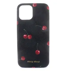 MIUMIUのチェリー柄スマホケース 12Pro ブラック
