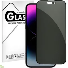 【360°覗き見防止＆アンチグレア】iPhone 15 / 14 Pro 用 覗き見防止強化ガラスフィルム iPhone 15 アンチグレア ガラスフィルム 360°覗き見防止 上下左右 プライバシー保護 日本旭硝子製 9H硬度 反射防止 超薄型 気