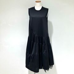 RM-T011 コムデギャルソン コムデギャルソン COMME des GARCONS COMME des GARCONS エステルジャージー 裏チュール付き ノースリーブワンピース 黒 XSサイズ 2024年S/S