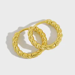 E041 ピアス イヤリング ツイストデザイン ユニーク フックタイプ silver925 シルバー ゴールド 金属アレルギー対応 金アレ 