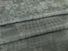 平和屋着物▽本場大島紬　単衣　7マルキ　幾何学文　正絹　逸品　DAAT9668az