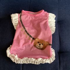 circus circus サーカスサーカス　犬服　Toy Bearポシェットメッシュタンク　ピンク　Sサイズ　女の子服　フリル