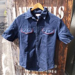 【Hollywood Ranch Market】 ハリウッドランチマーケット ハリラン ツイル ミリタリー ワークシャツ 半袖シャツ 1(S)