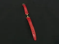 ■極上■本物■美品■ GUCCI グッチ リザード ゴールド金具 腕時計ベルト ウォッチベルト ウォッチバンド 替えベルト レッド系 FH7174
