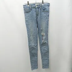 ◇ Θ EGOIST エゴイスト ダメージ加工 スキニーデニム サイズ0 ライトブルー系 レディース E  【1506130000693】