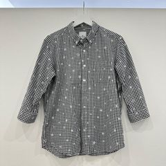 uniform experiment × FRAGMENT ユニフォームエクスペリメント × フラグメント スタープリント ギンガムチェック 七分袖シャツ サイズ3