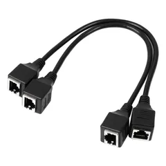 uxcell RJ45延長コード イーサネットLANメス-メスネットワークケーブル 30cmLANアダプタコネクタケーブル 家庭およびオフィス用 2本 黒