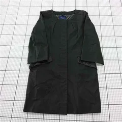 ◇ Θ Rhythm of Life シンプル 長袖 ノーカラーコート ブラック系 レディース E  【1509180009616】