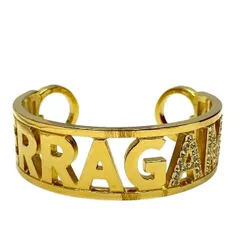 Salvatore Ferragamo フェラガモ バングル ブレスレット アクセサリー ジュエリー ロゴ ラインストーン ゴールド