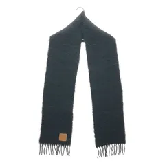 【美品】  LOEWE / ロエベ | モヘア混 ウールフリンジマフラー | ブラック | レディース