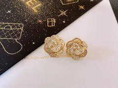 【今日特価】Chanel ヴィンテージ ダブル C ピアス 送料無料 限定価格