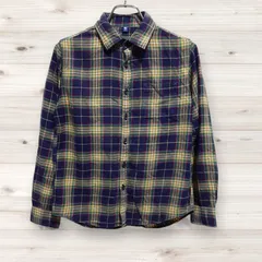 C1319 ユニクロ UNIQLO 長袖シャツ (150) チェック 総柄 レギュラーカラー