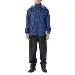 [ウィンターチェリー] レインウェア 上下セット 防水 総裏メッシュ ディフェンドレインスーツ メンズ Aネイビー L