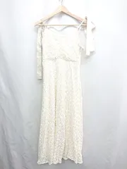 ◇ ⊂ one after another NICE CLAUP 花柄 レース キャミソール ロング ワンピース サイズF アイボリー レディース E  【1412090054075】