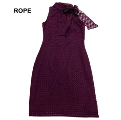 【ROPE MADEMOISELLE/ロペ マドモアゼル】ワンピース パーティードレス ノースリーブワンピース 透け感 フォーマル ひざ下丈 ワインレッド系 お呼ばれ（中古）