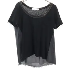 sacai luck サカイラック 日本製 半袖 カットソー 1 ブラック レディース 古着