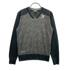 サイズ：M OAKLEY オークリー 433200JP Vネック ニットセーター スカル刺繍 カモフラ 総柄 ブラック系 [240101533202] ゴルフウェア メンズ ストスト