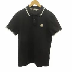 極美品　MONCLER マグリア　ポロシャツ　シグネチャー　総ロゴ刺繍　黒　S 極美品MONCLER マグリアポロシャツシグネチャー総ロゴ刺繍黒S